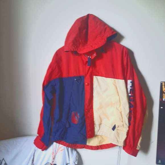 VTG Regatta Sport Colorblock Rain Gear Jacket Hood - Picture 12 of 12